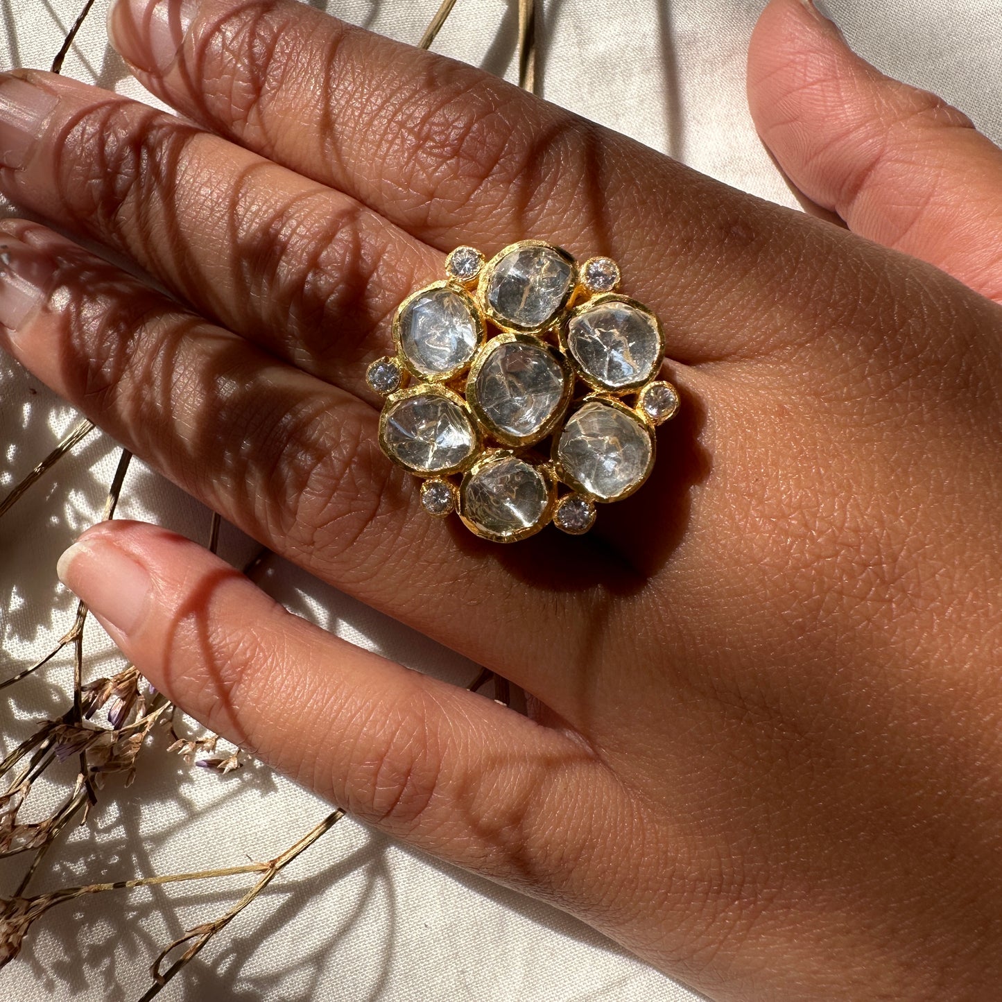 Floral Polki Ring