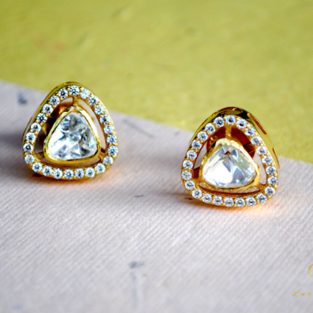 Triangle Kundan Studs