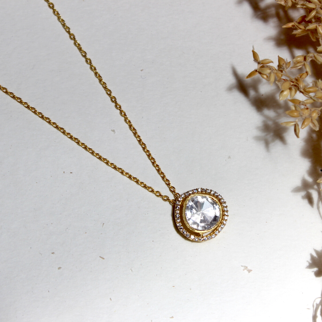 Solitaire Polki Necklace