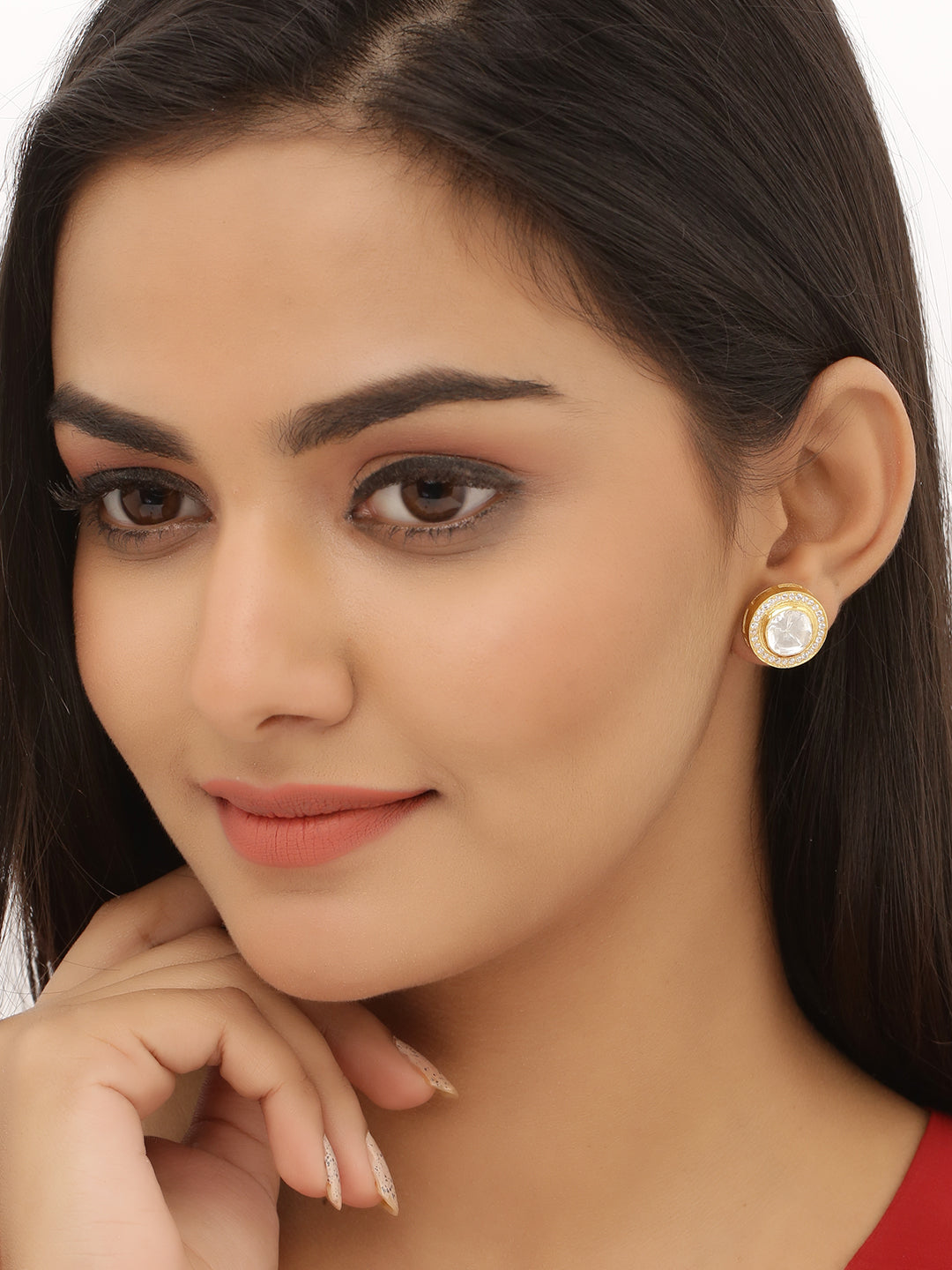 Round Polki Studs