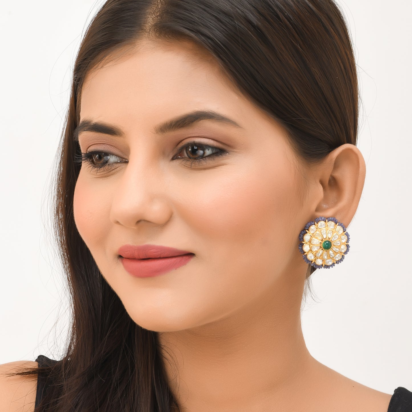Emerald Polki Earrings