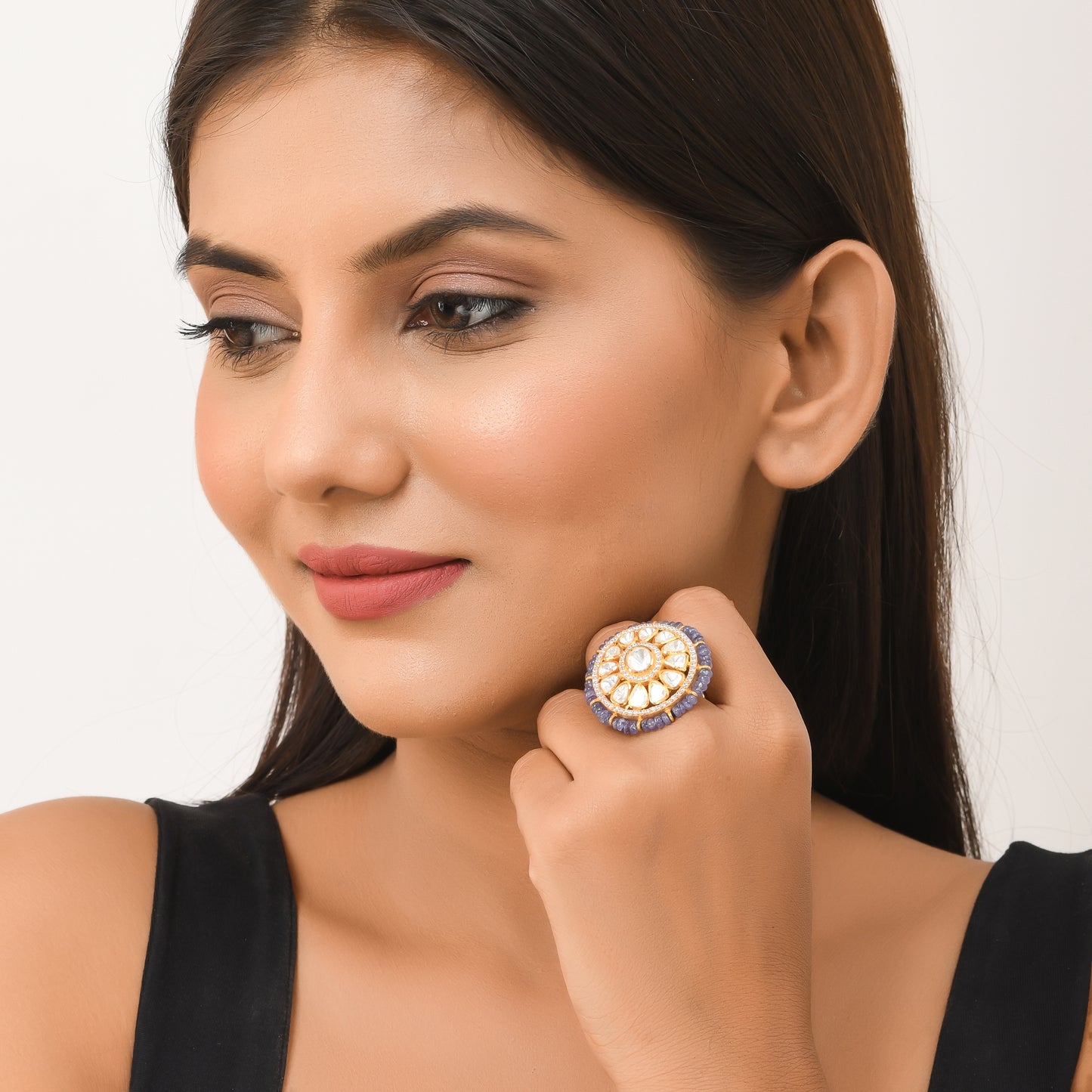 Sapphire Polki Ring