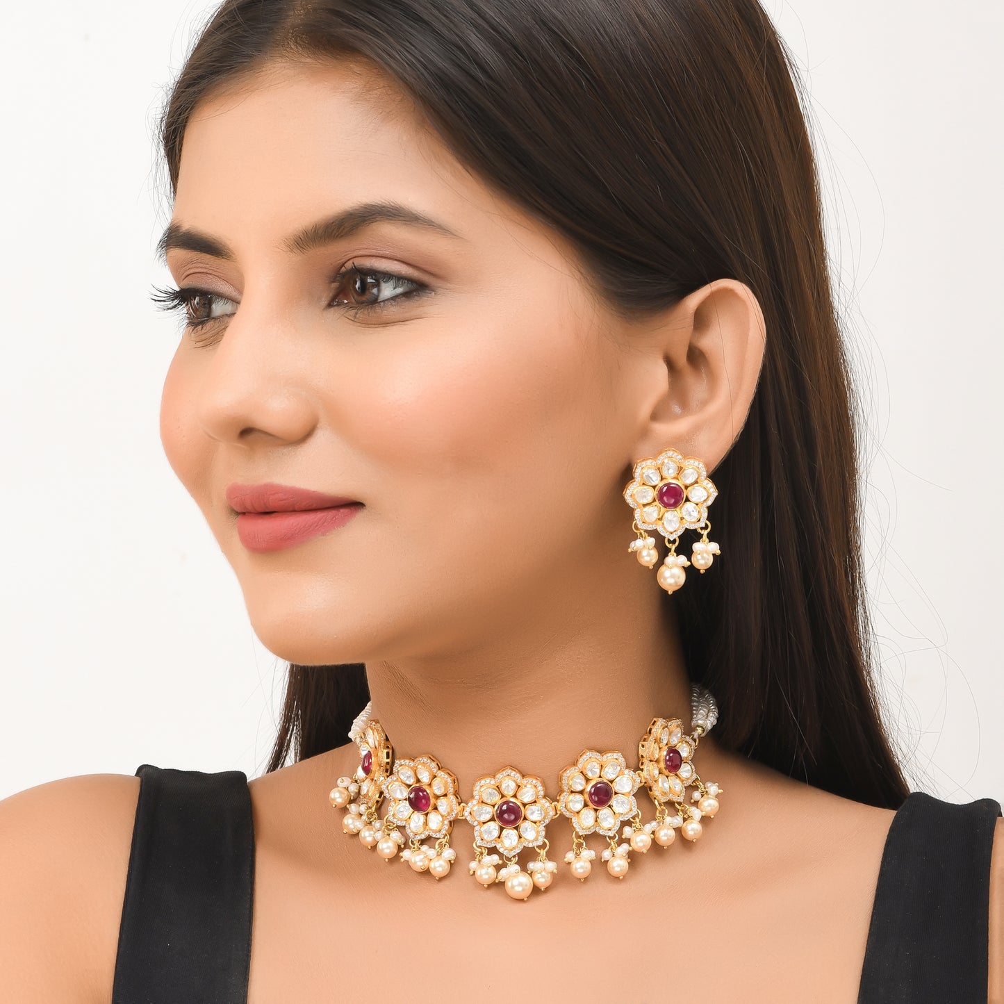 Floral Polki Choker Set