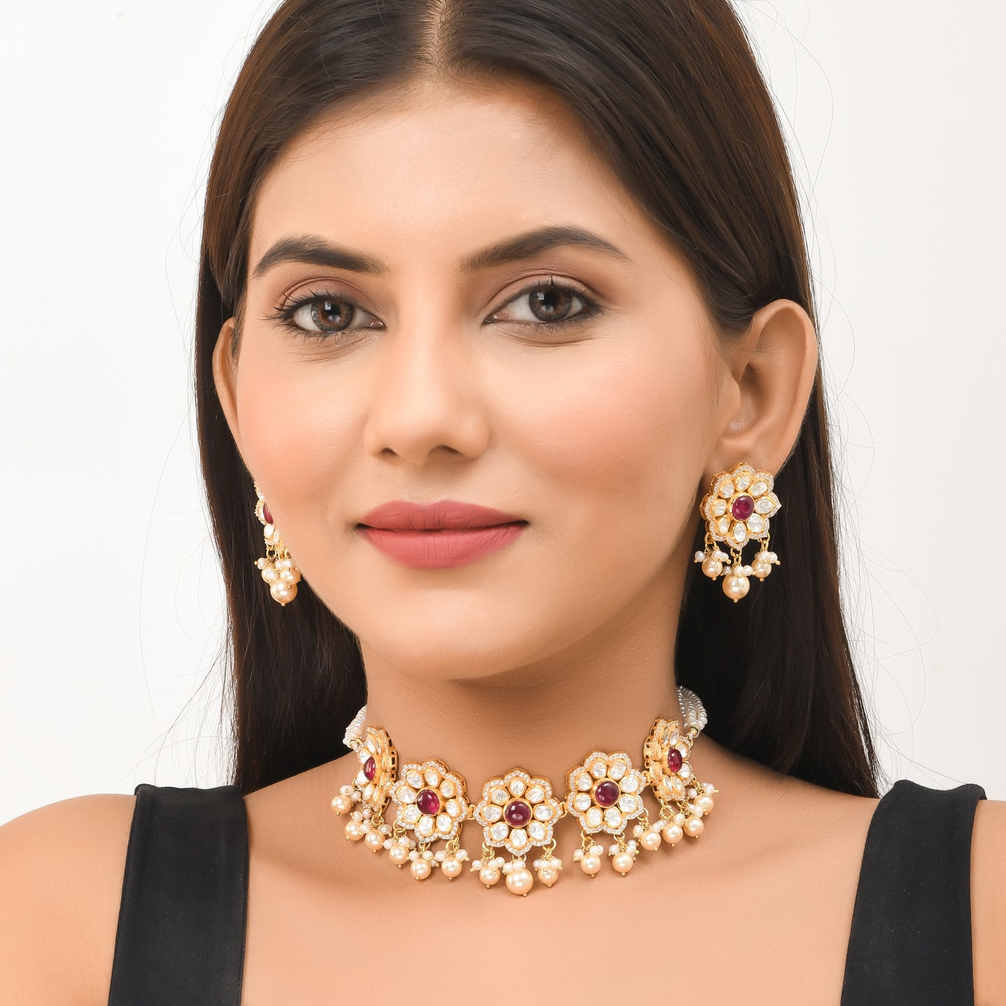 Floral Polki Choker Set