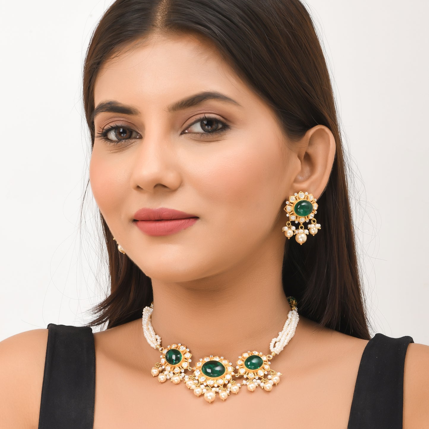 Emerald Polki Choker Set