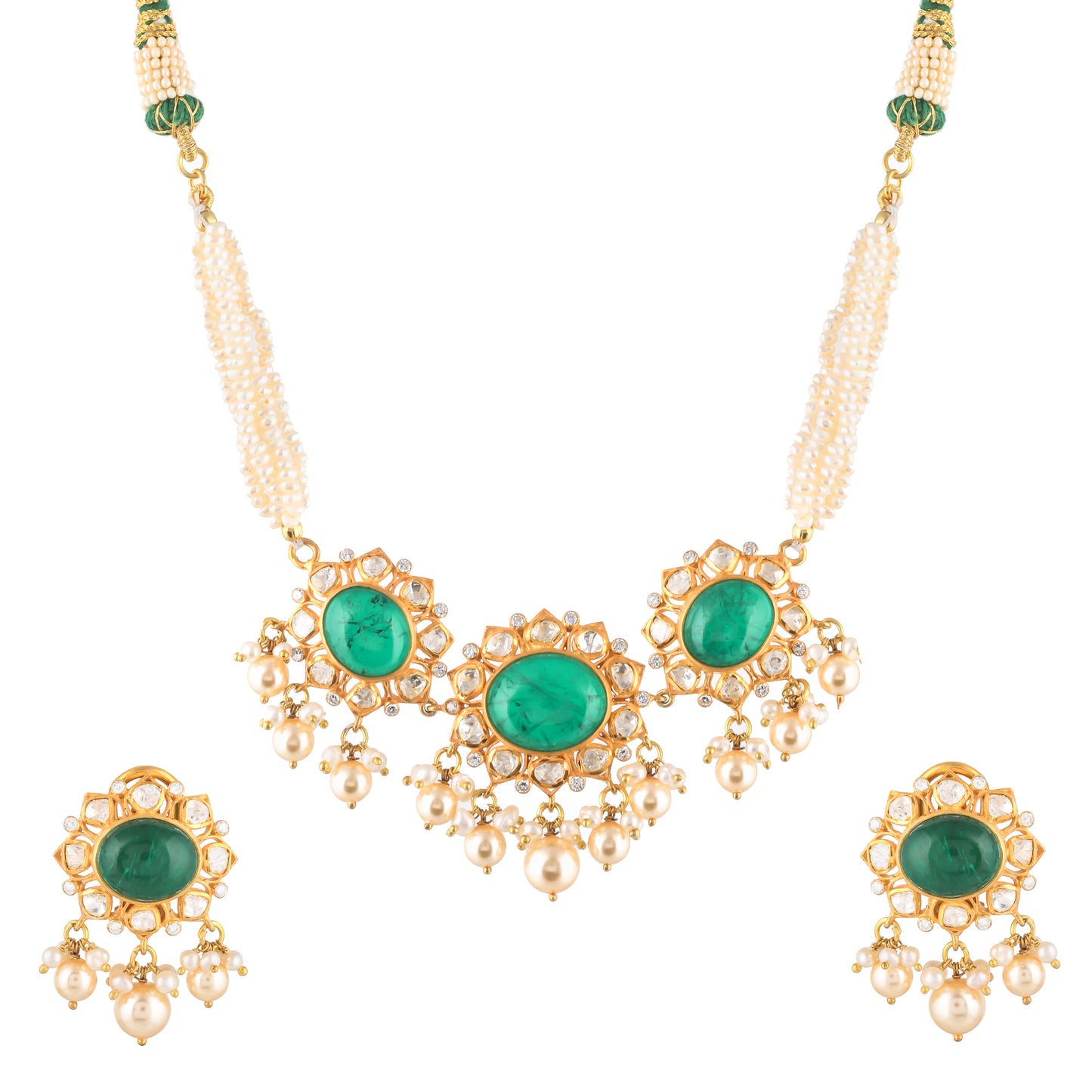 Emerald Polki Choker Set