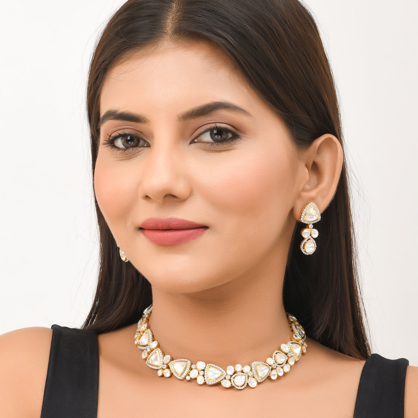 Floral Polki Necklace Set