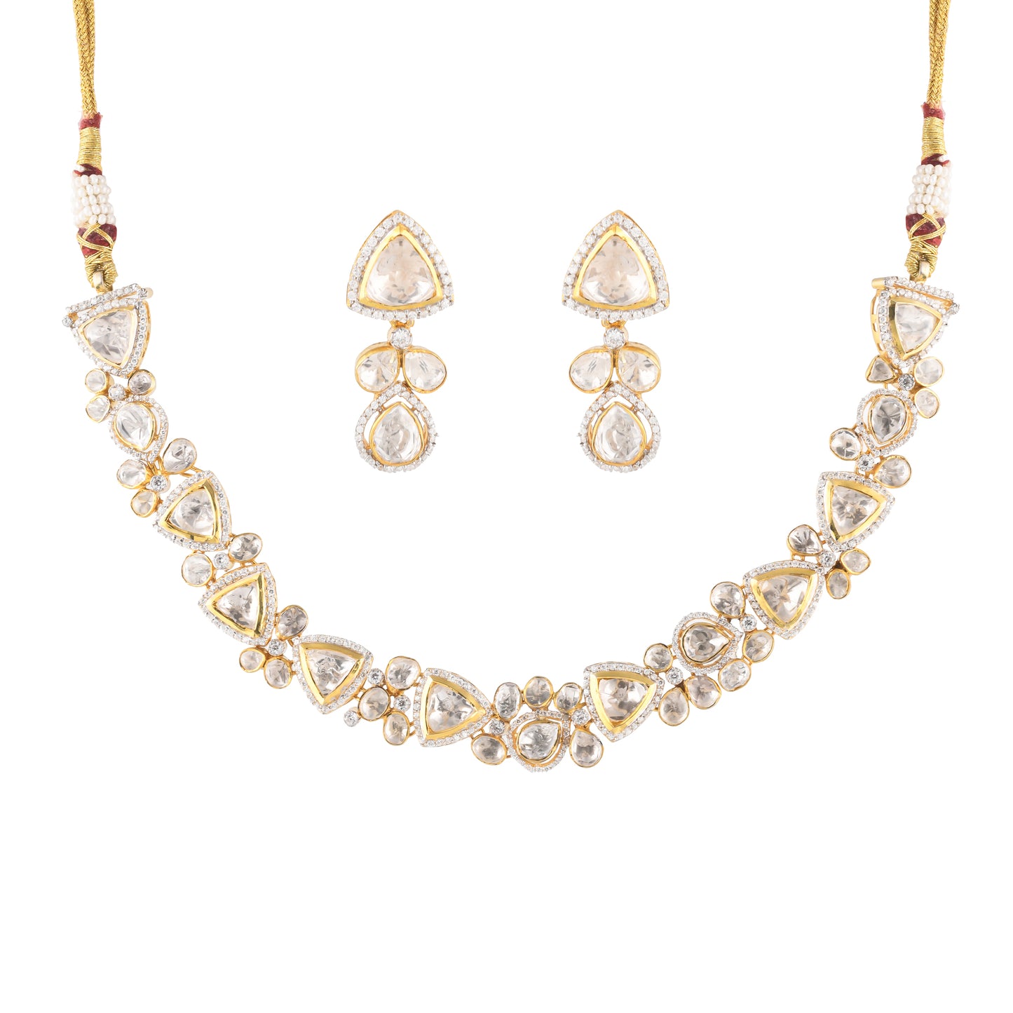 Floral Polki Necklace Set