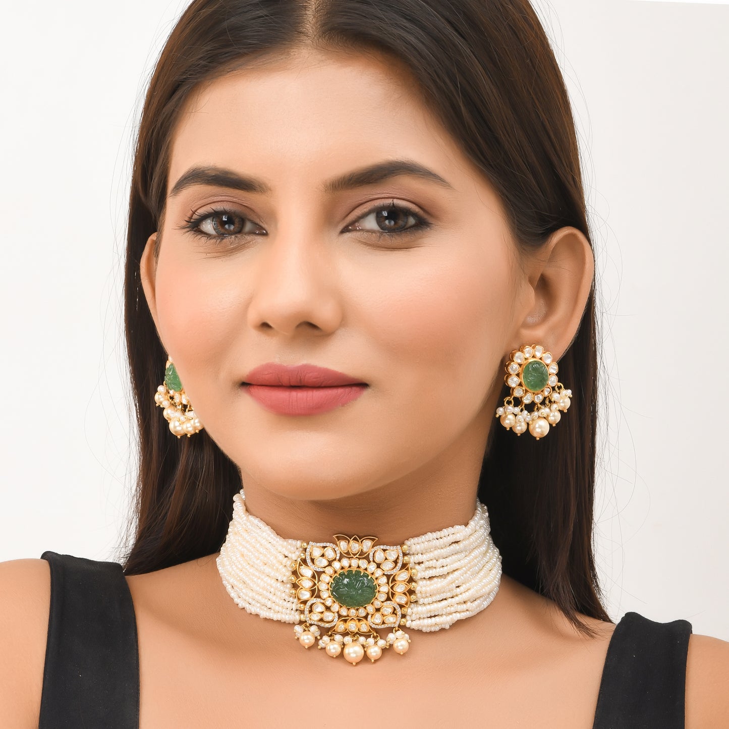 Emerald Polki Choker Set