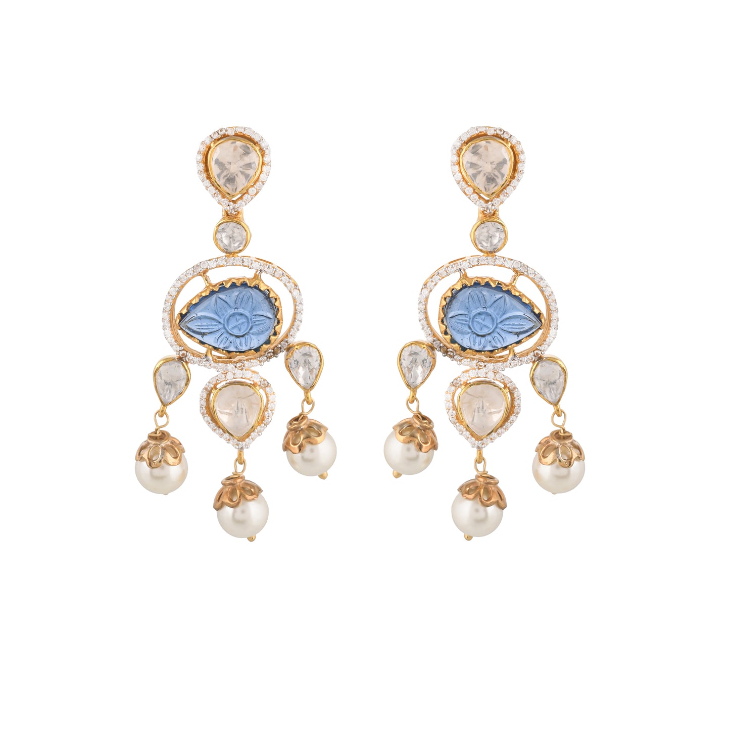 Sapphire Polki Chandbalis