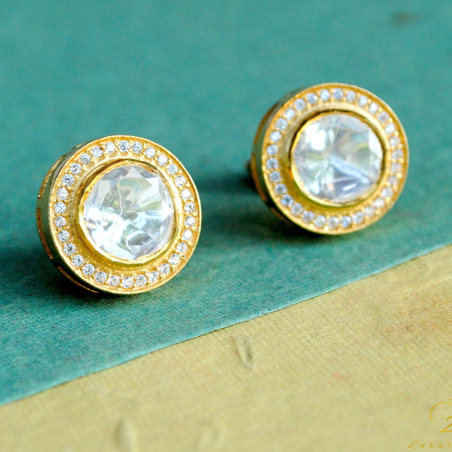 Round Polki Studs