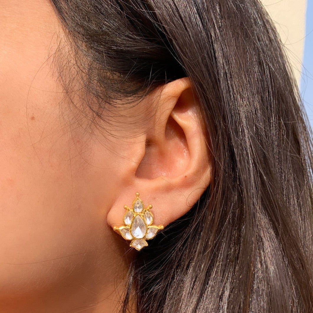 Lotus Polki Earrings