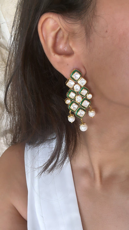 Meenakari Polki Earrings