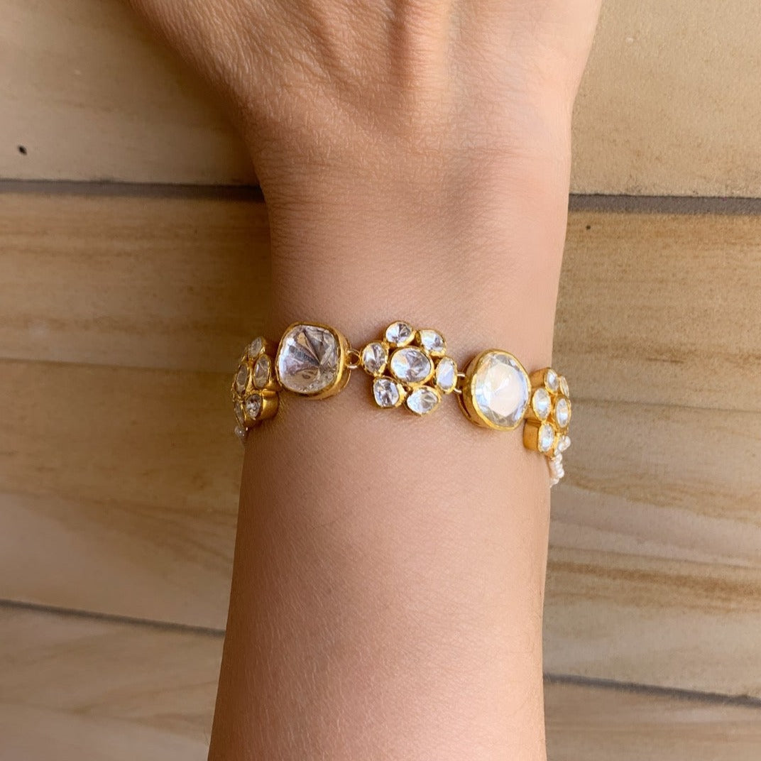 Flower Polki Bracelet