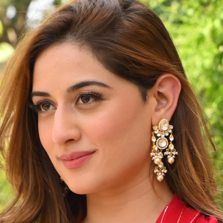 Polki Pearl Chandbalis