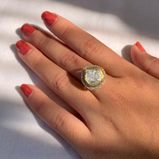 Classic Solitaire Polki Ring