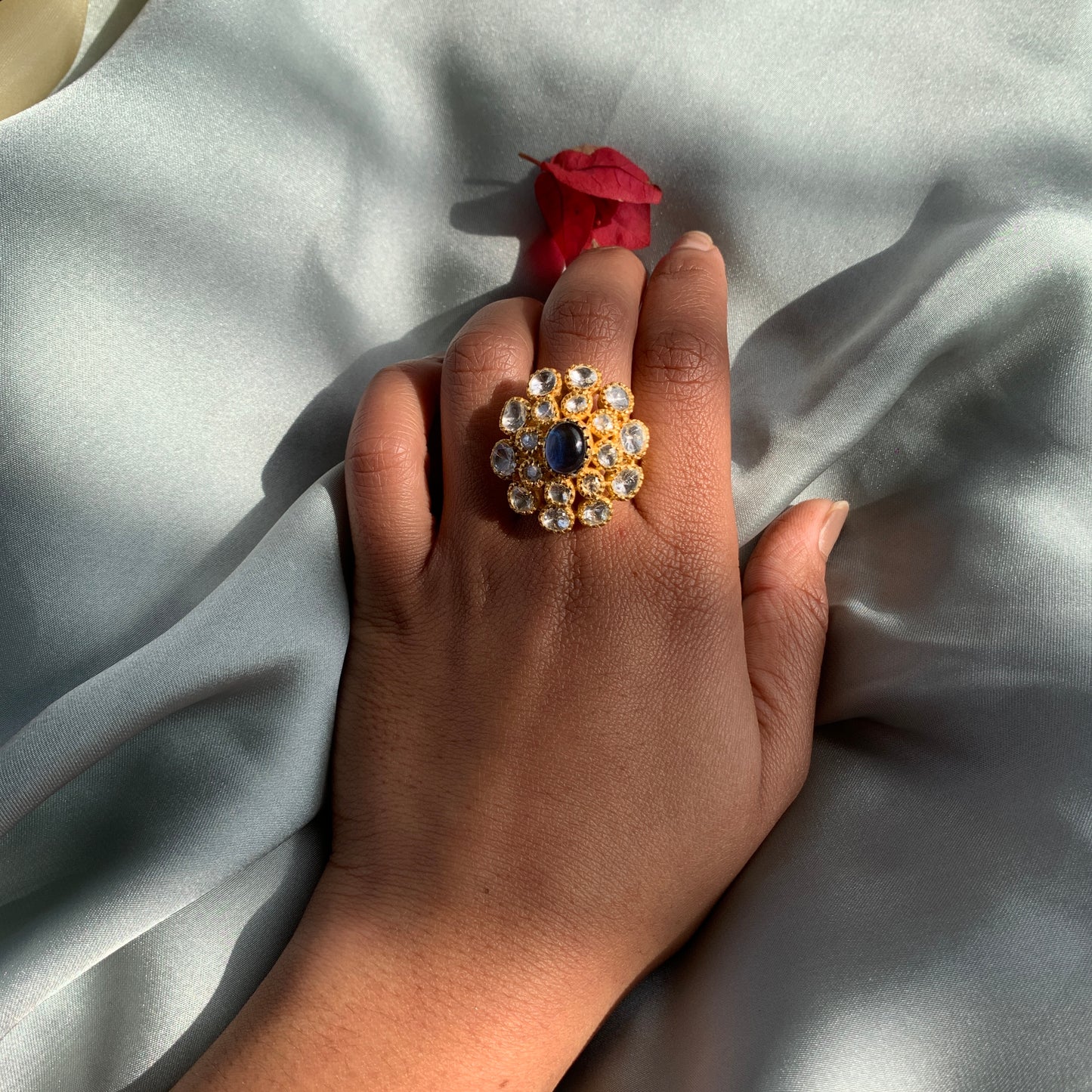 Blue Carved Ring