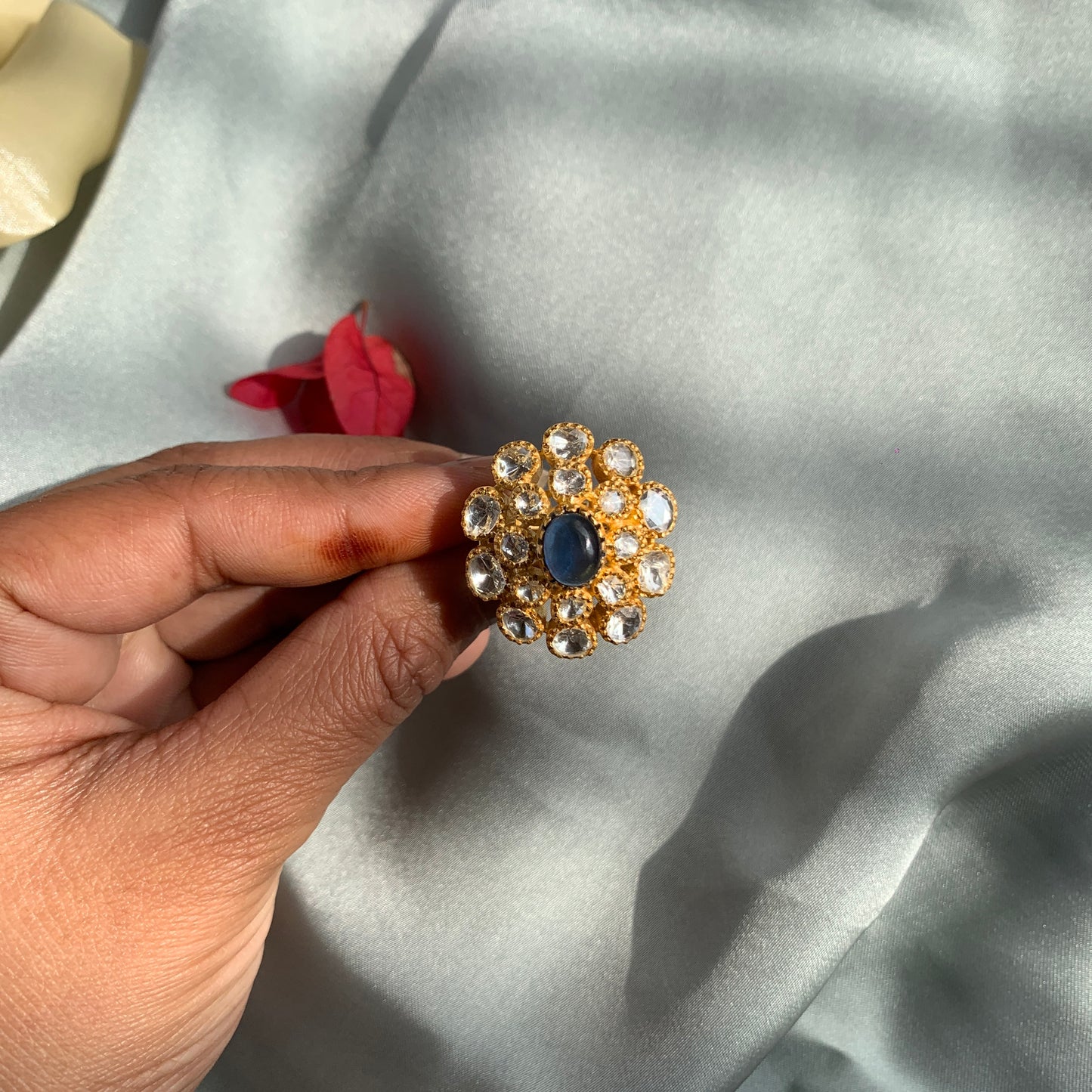 Blue Carved Ring