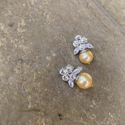 Pearl Zircon Earrings