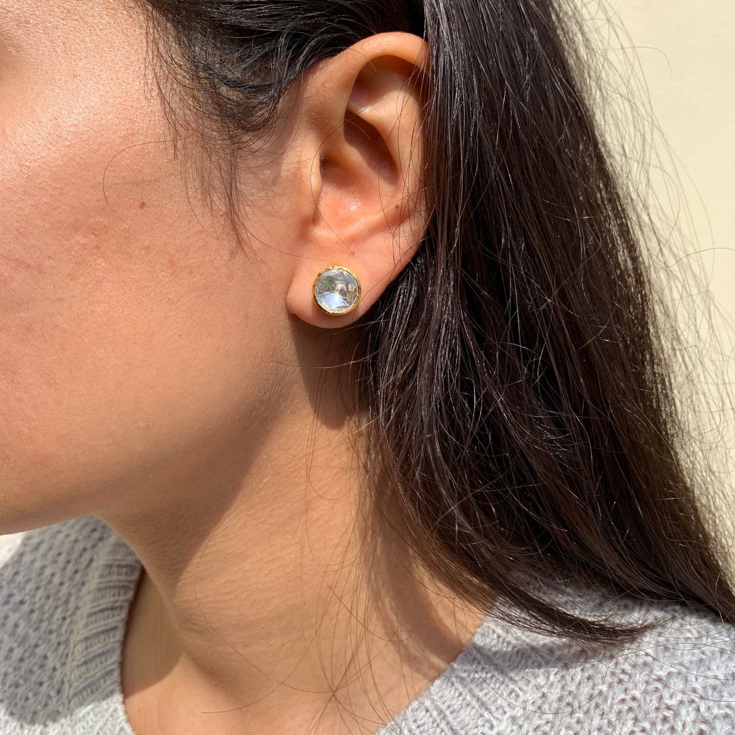Round Polki Studs