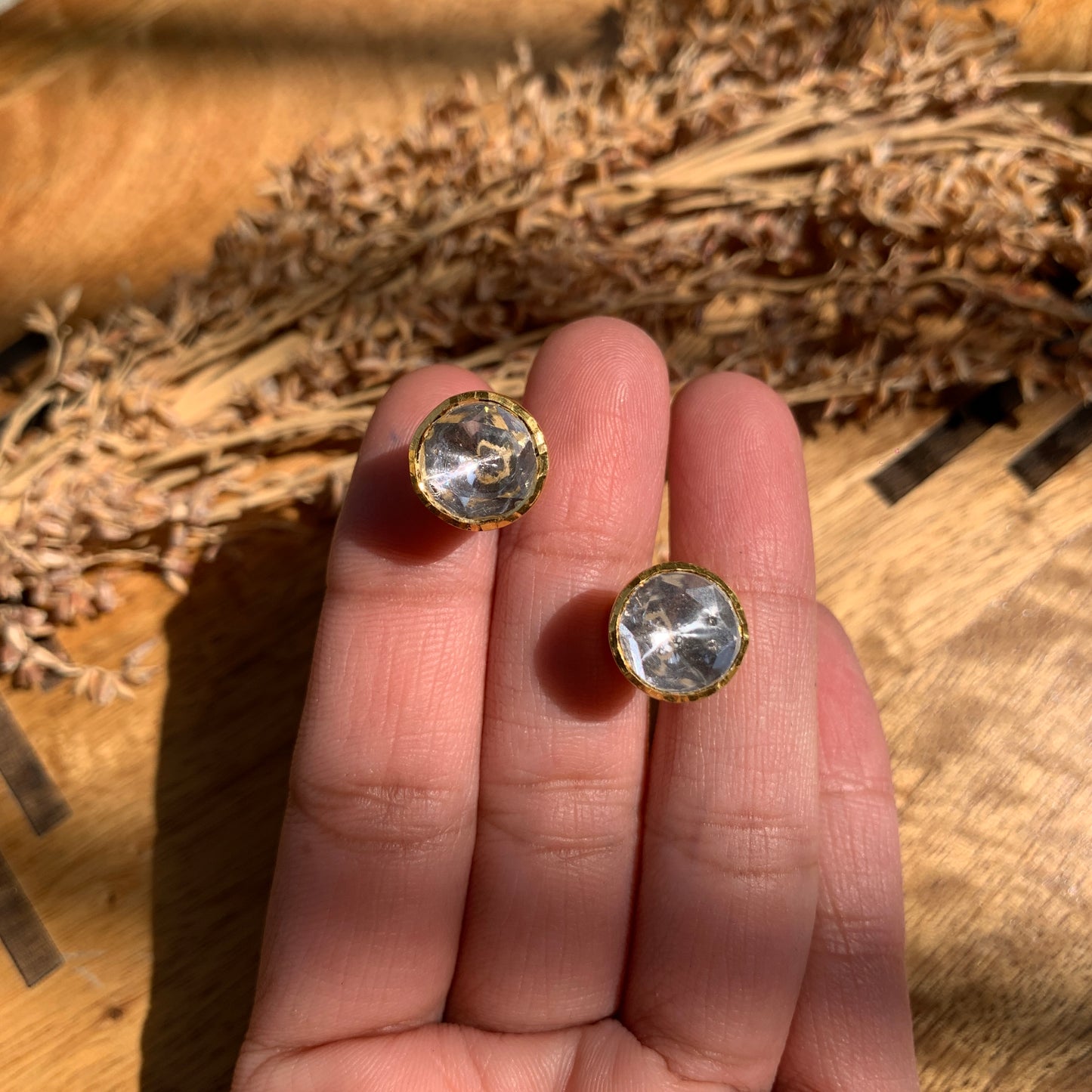 Round Polki Studs