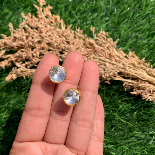 Round Polki Studs