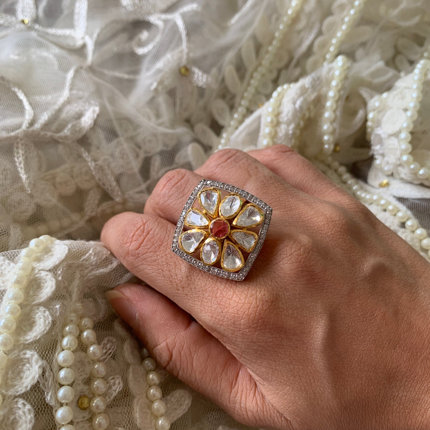 Ruby Polki Ring