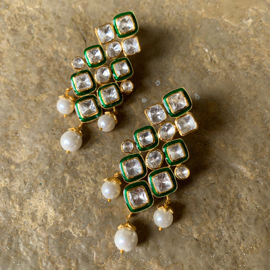 Meenakari Polki Earrings