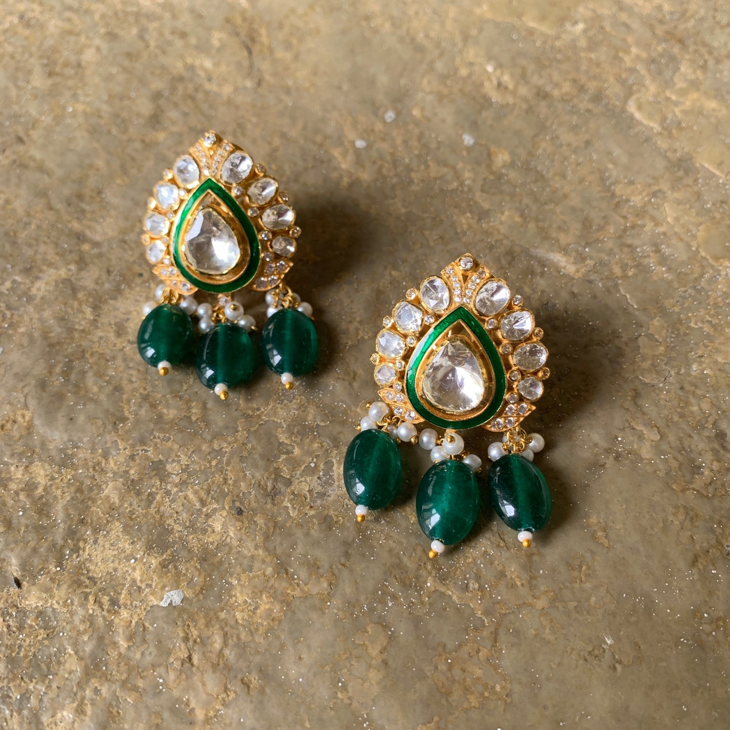 Meenakshi Polki Earrings
