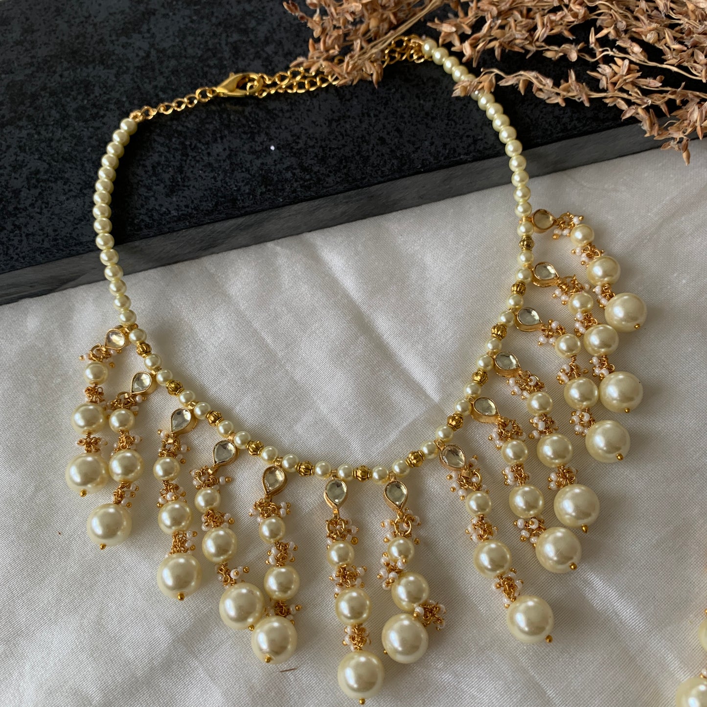 White kundan Choker Set