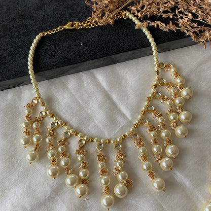 White kundan Choker Set