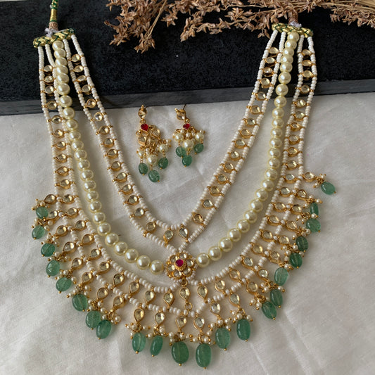 3 Layer Kundan Necklace Set