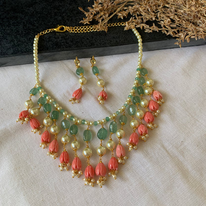 3 Color Pearls Necklace Set