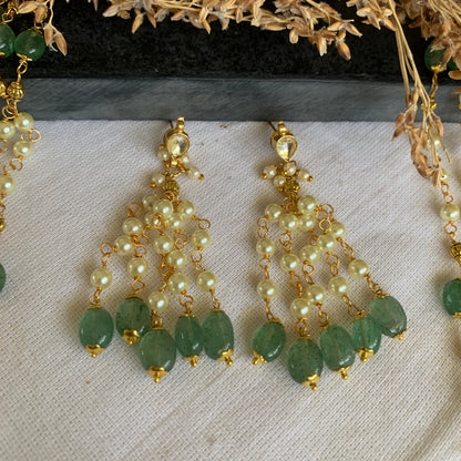Green Stones Layered Mala Set