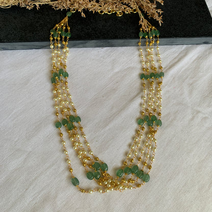 Green Stones Layered Mala Set