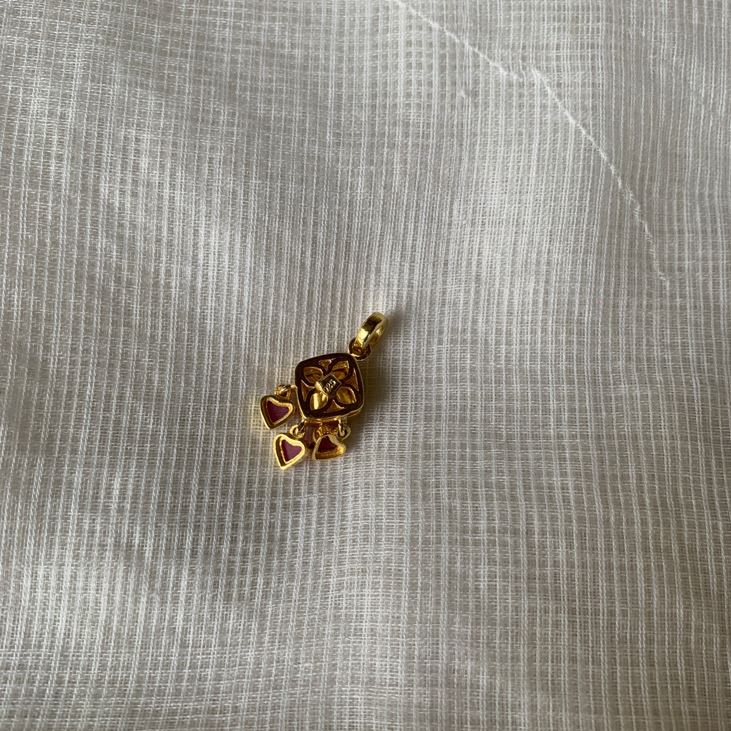 Heart Polki Pendant - Top Loop