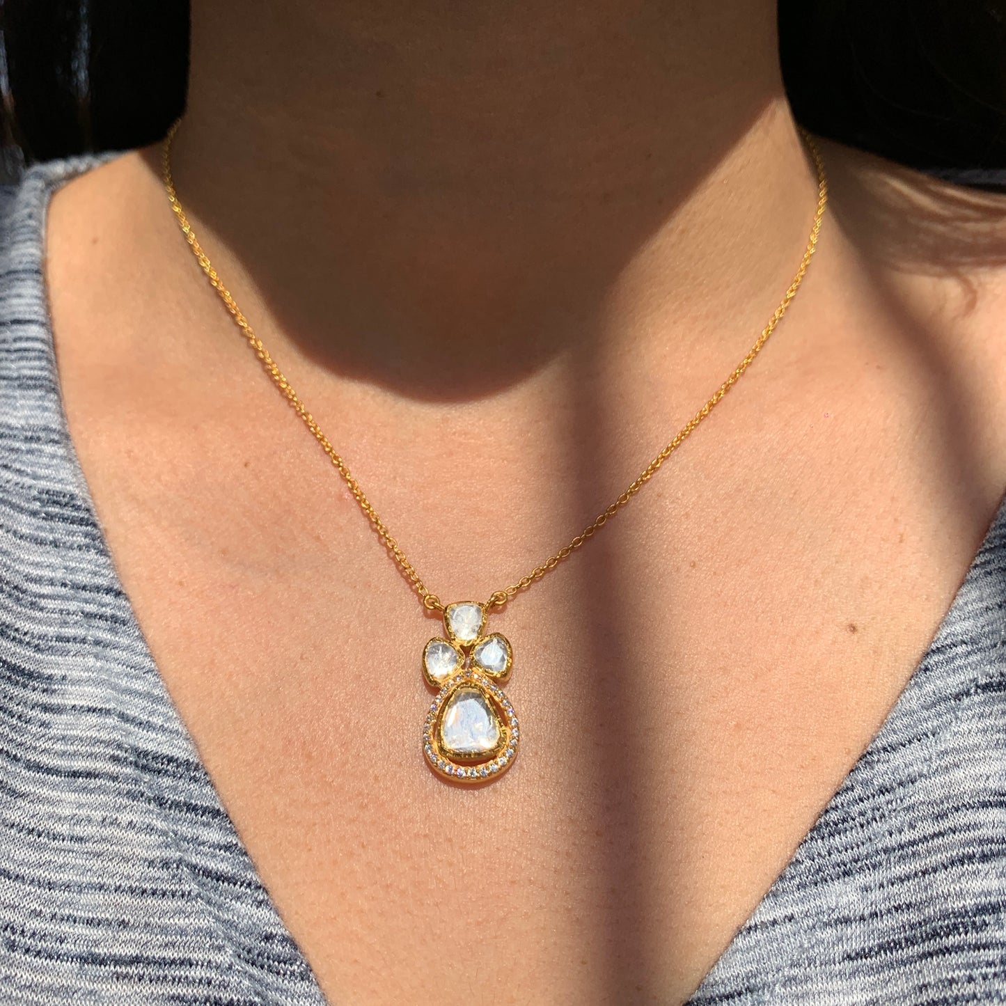 Triangle Polki Pendent