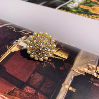 Pearl Polki Ring