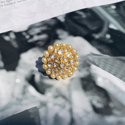 Pearl Polki Ring