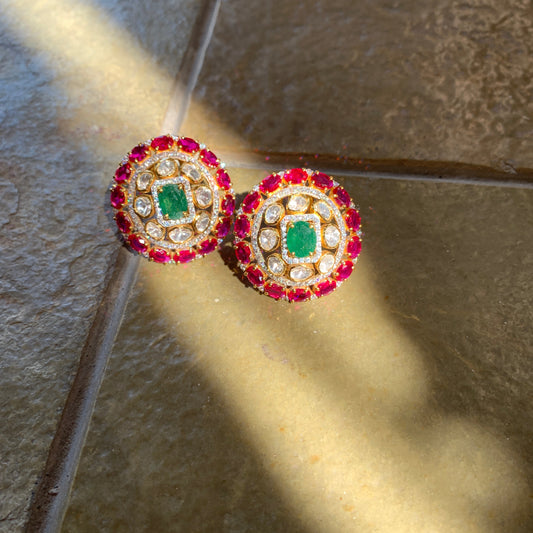 Multicolour Polki Earrings
