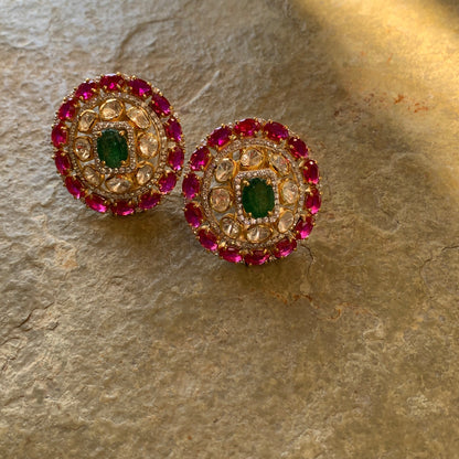 Multicolour Polki Earrings
