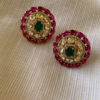 Multicolour Polki Earrings