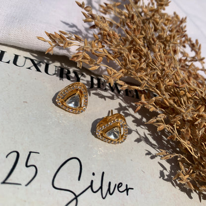 Triangle Kundan Studs