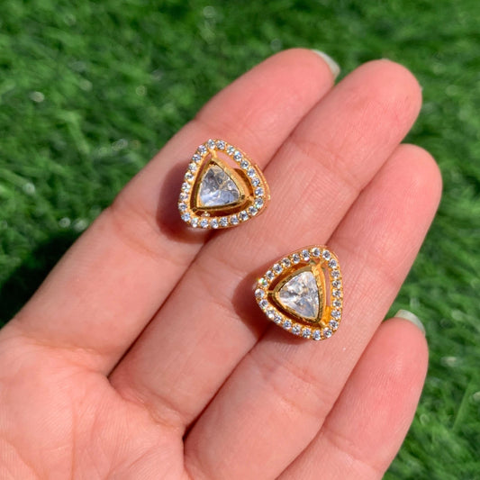 Triangle Kundan Studs