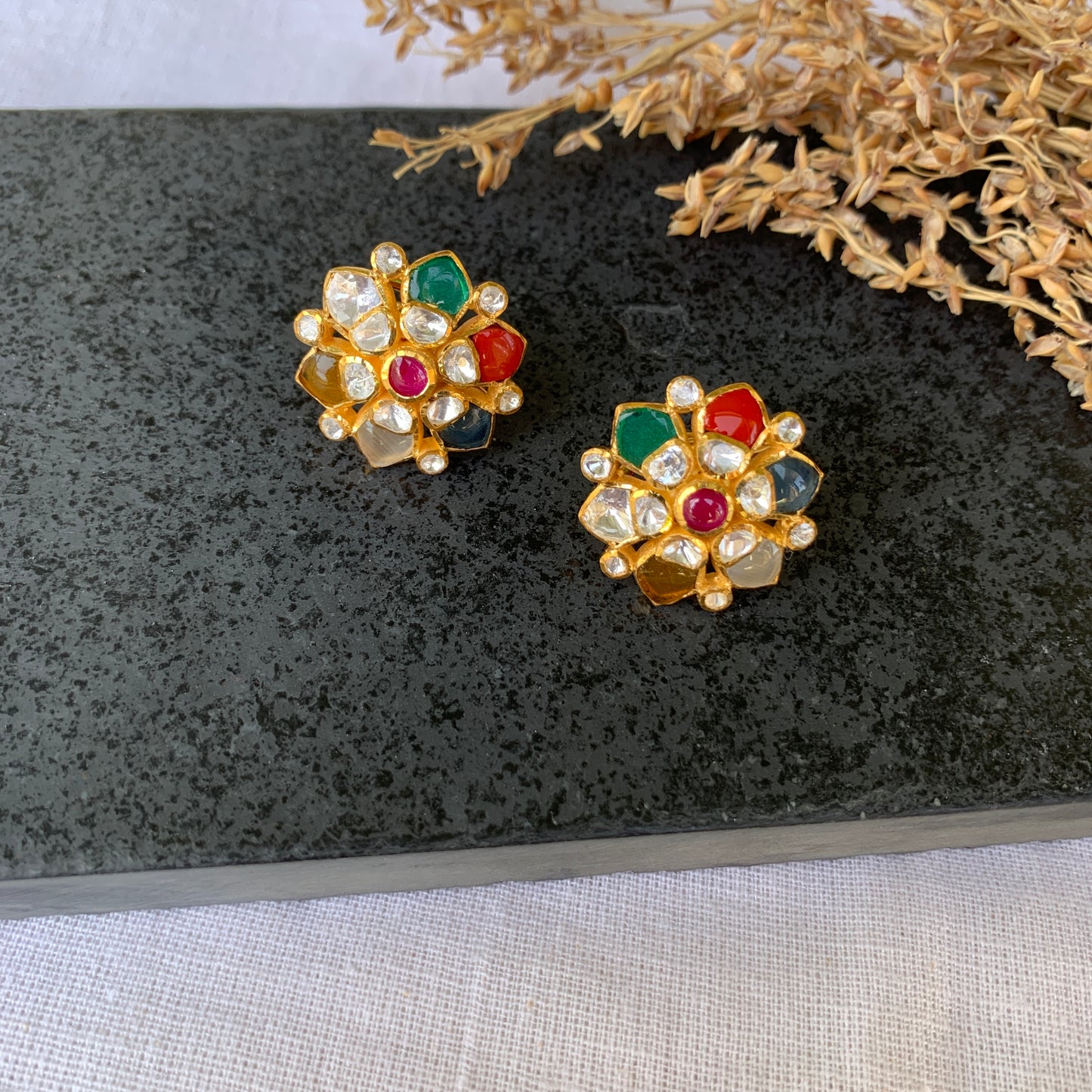 Navratan Polki Earrings