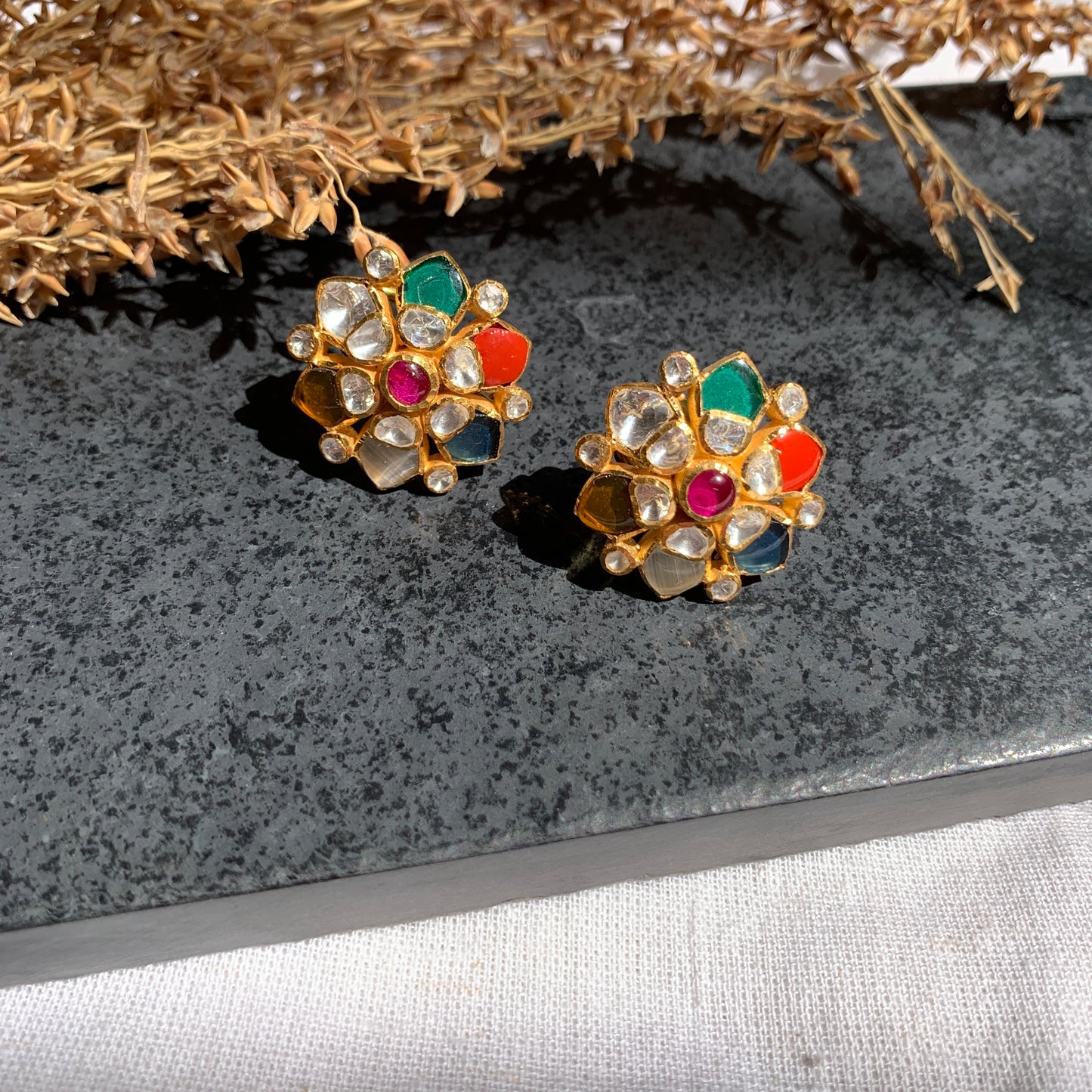 Navratan Polki Earrings