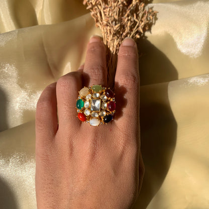 Navratan Polki Ring