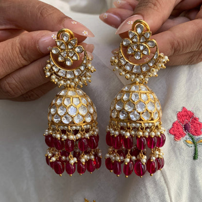 Vahaan Ruby Polki Jhumkis