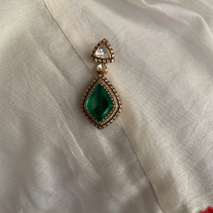 Akoya Emerald Polki Pendant