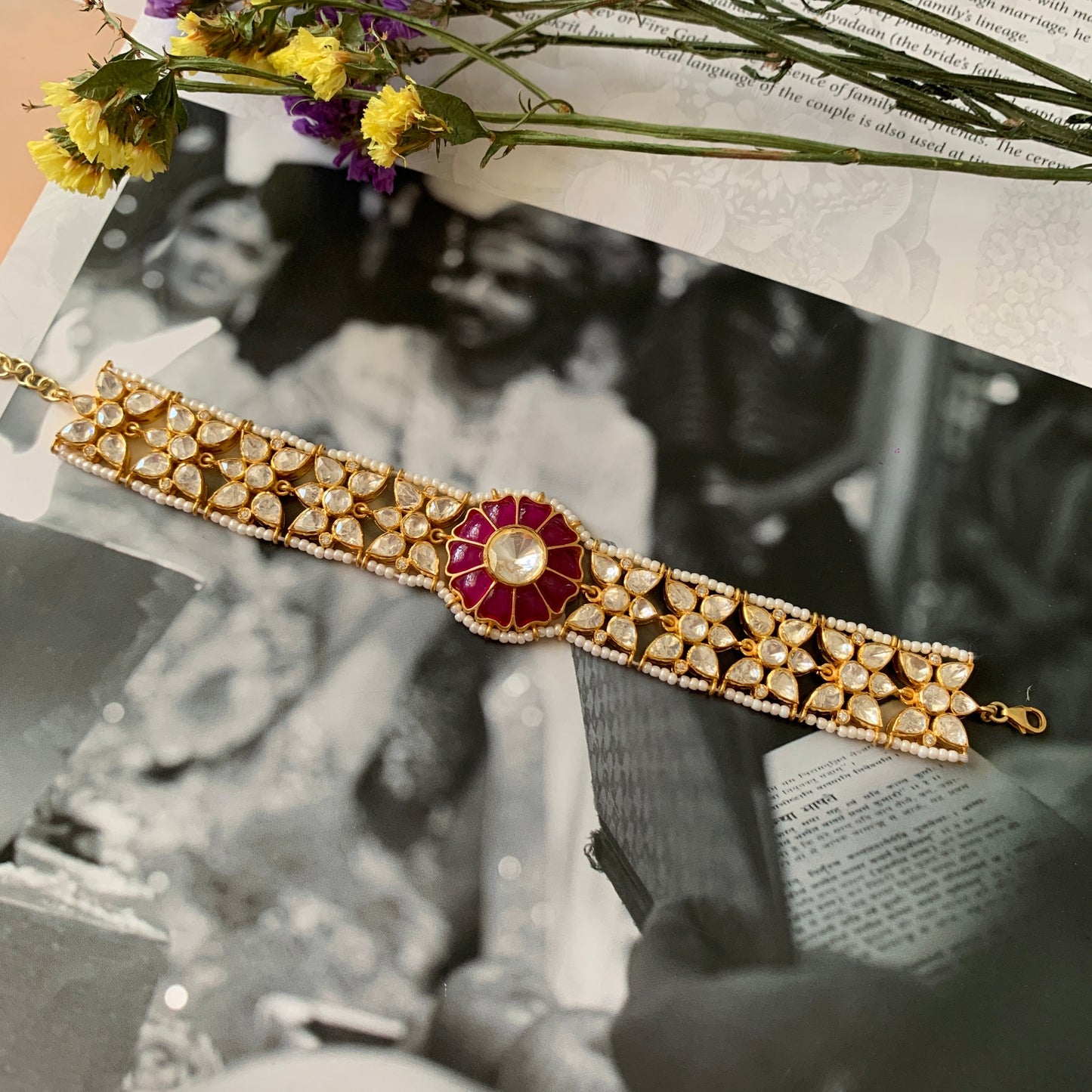 Ruby Polki Bracelet